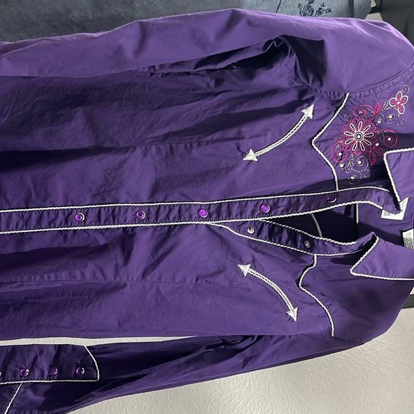 Retro western purple button up - Picture 1 of 5